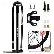 (Silver) High Pressure Foot Activated Floor Pump 160PSI Bicycle Pump Tire Air Inflator With Schrader Presta Valve