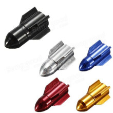 (Blue) Rocket Shaped Bicycle Wheel Tire Air Valve Caps Cover