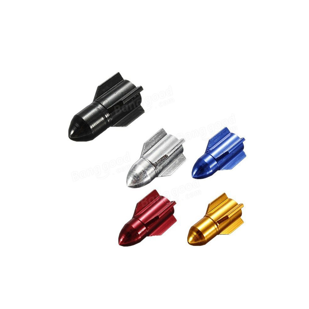 (Red) Rocket Shaped Bicycle Wheel Tire Air Valve Caps Cover