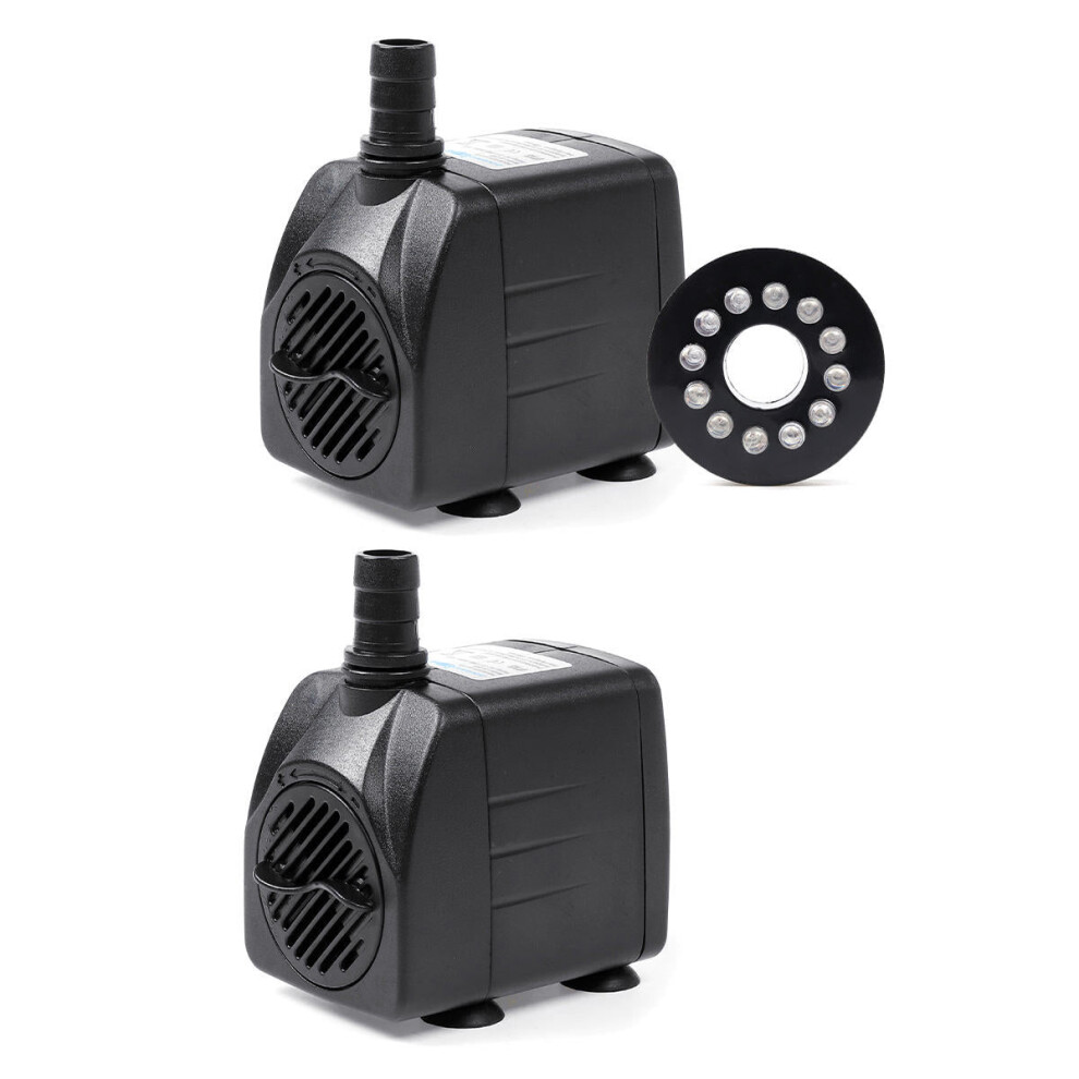 (LED) 220V Mini Quiet Submersible Water Pump Aquarium Oxygen Pump Water Fish Tank LED Colorful Pump