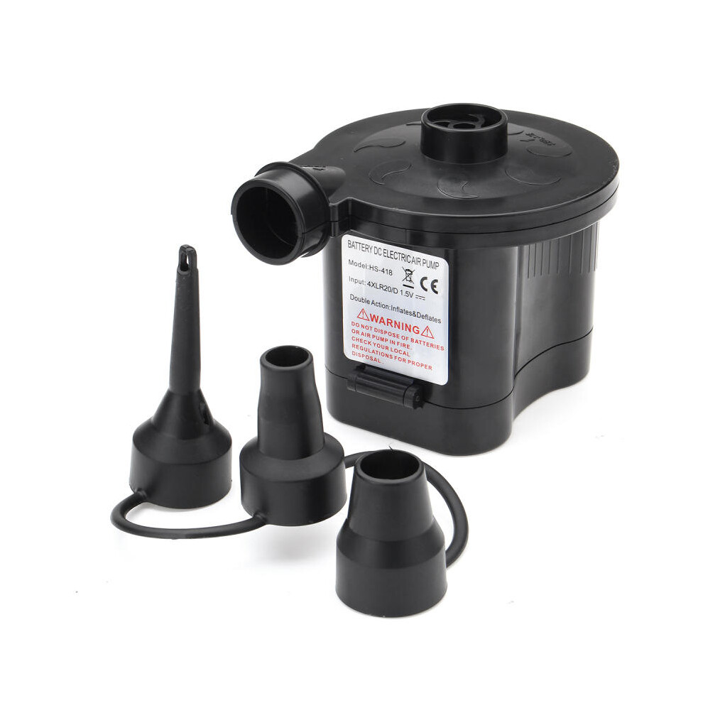 Battery Powered 6V Electric Air Pump Inflator Toys Boat Air Bed Pump 3 Nozzles