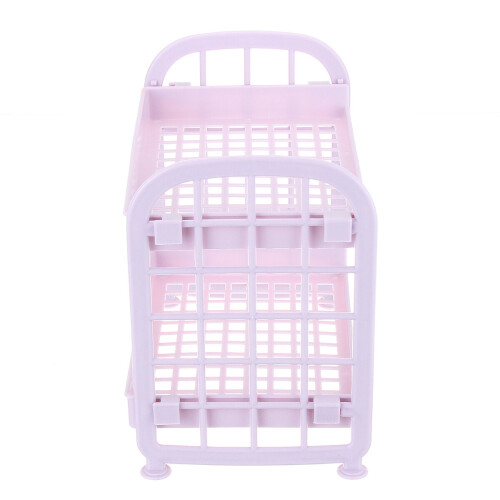 (Beige) Double-layer Hollow Rack Multi-functional Plastic Shelf Desktop Organizer Bathroom Kitchen Storage Rack Holder Shelf 2