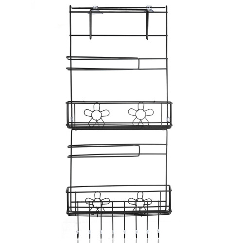 (Coffee) 1Pcs Kitchen Refrigerator Side Grid Storage Rack Side Shelf Rack Organizer 2