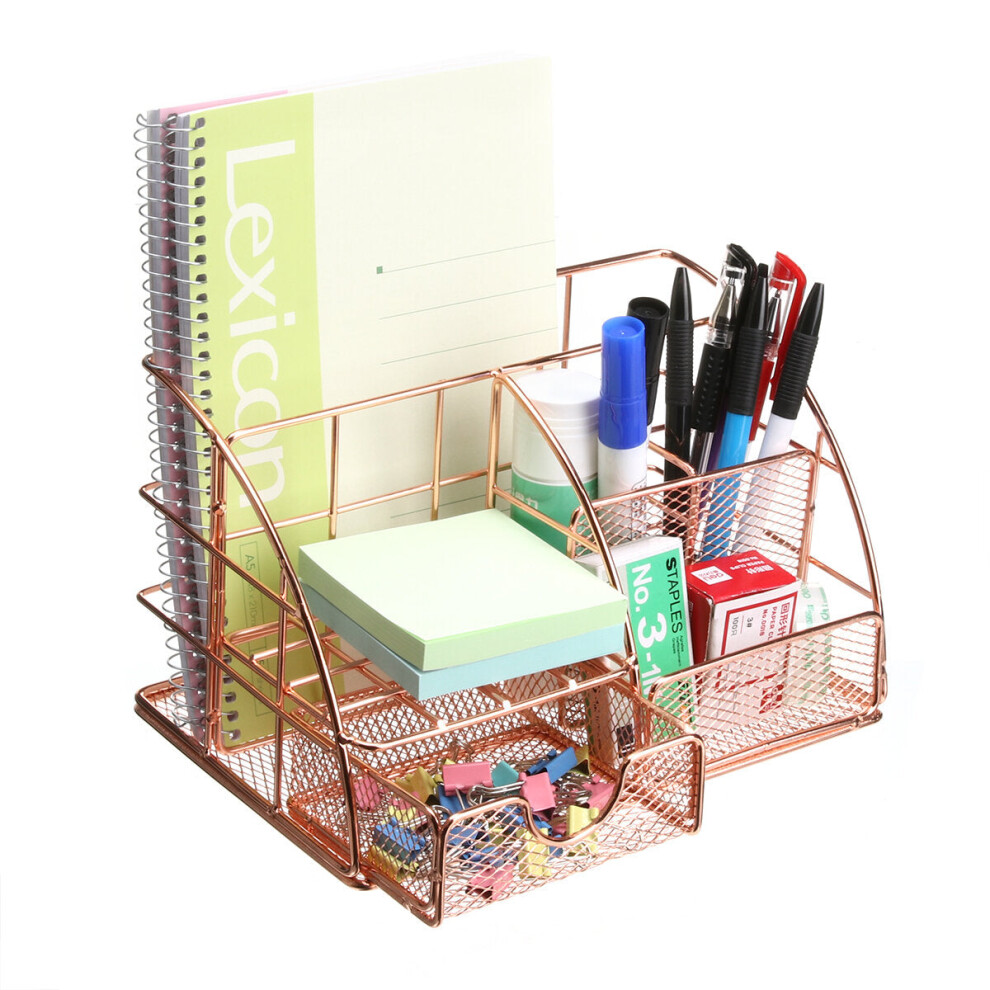 Multifunctional Desktop Storage Basket Fashion Desktop Metal Storage Box Mesh Organizer Desk Pencil Storage Box-image-OPC-PGMG9ZD-NEW