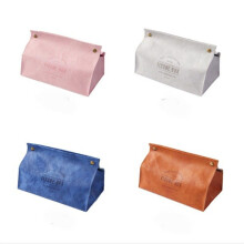 (Grey) Leather Tissue Holder Print Design Multi-color Paper Box Car Bedroom Living Room Household Towel Boxes