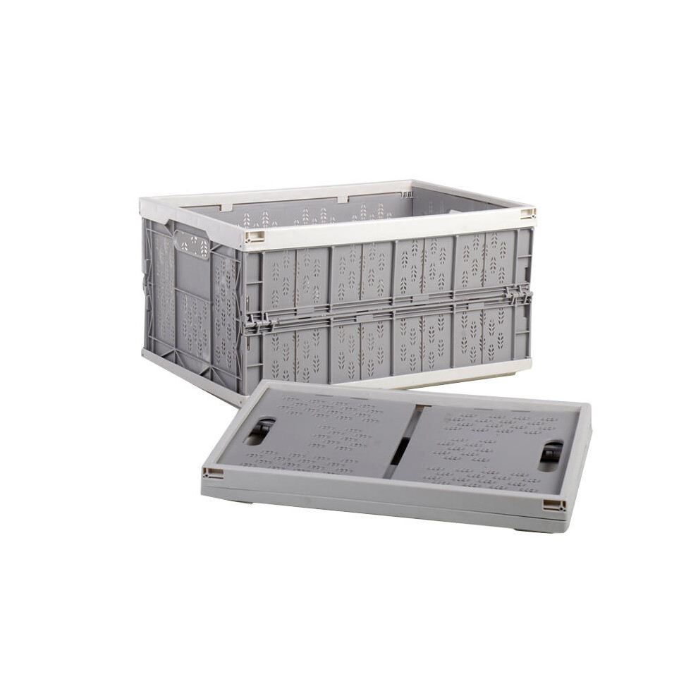 (Black+White) Household Car Foldable Heavy Duty Durable Plastic Storage Box Organizer Basket Water Bucket