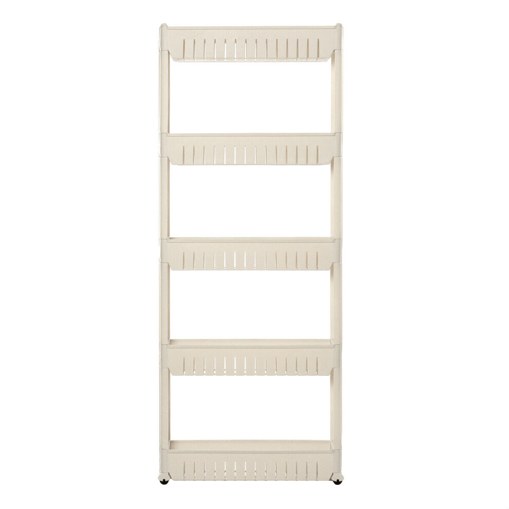 5 Layers Slide Out Kitchen Trolley Rack Holder Storage Shelf Organiser Washroom Storage Holder on Wheels Home Supplies