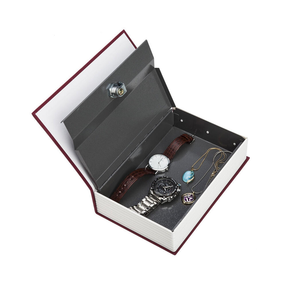 (Blue, S:18 x 11.5 x 5.5cm) Metal Steel Cash Secure Hidden English Dictionary Money Box Coin Storage Box Secret Piggy Bank-image-OPC-PGMGB2G-NEW