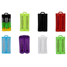 (Red) 18650 Dual Battery Silicone Cases Protective Covers Colorful Soft Rubber Skin Storage Box