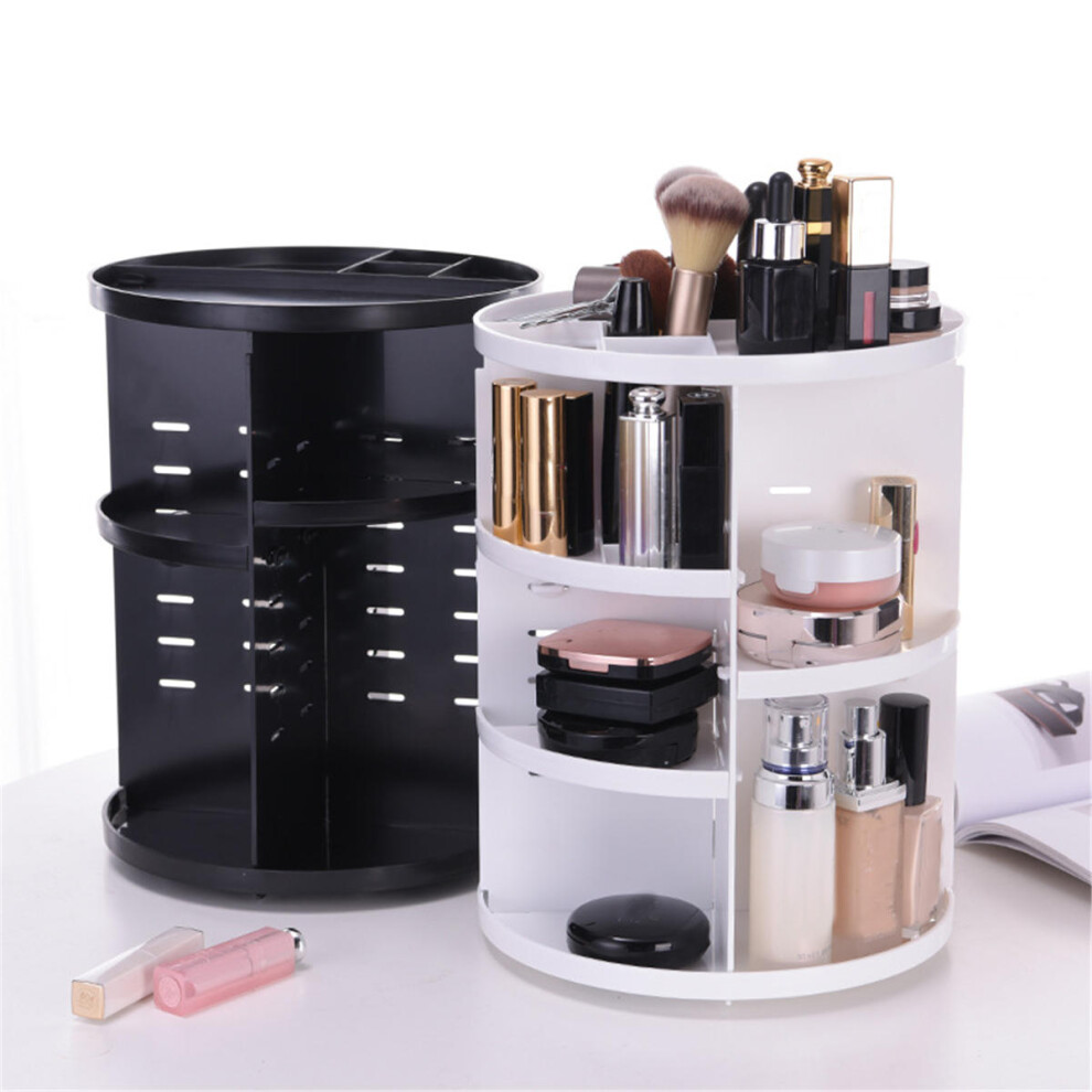 (Pink) Cosmetic Makeup Organizer Storage Box Shelf 360 Rotating Display Acrylic Makeup Storage Baskets