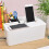 (White) Cable Storage Box Case Wire Management Power Plug Cord Socket Safety Desktop Organizer 5