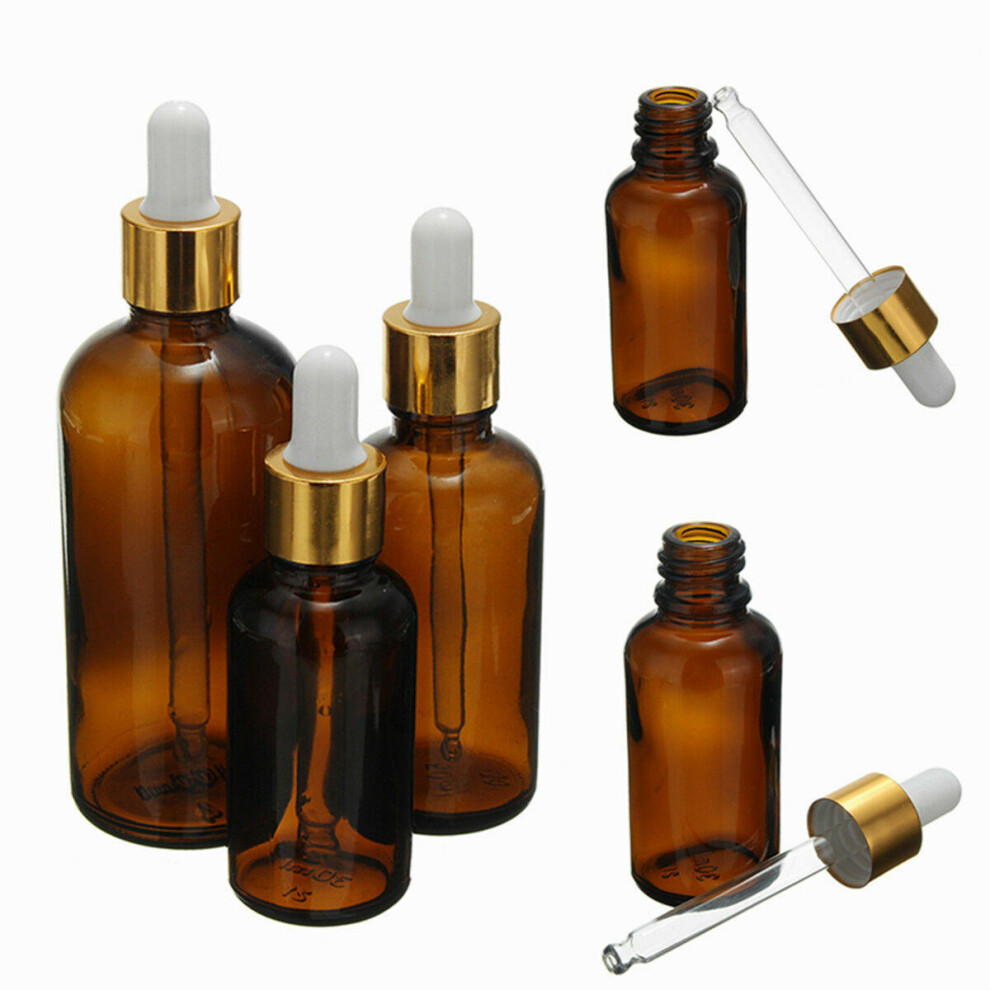 (30ml) 30/50/100ml Amber Glass Essential Oil Dropper Bottles Vials Containers
