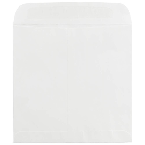 JAM PAPER 11.5 x 11.5 Μεγάλες Τετράγωνες Προσκλήσεις Φάκελοι - Λευκό - 50/Συσκευασία 1