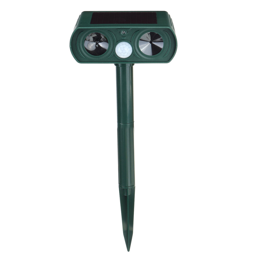 Solar Power Ultrasonic Animal Repeller Garden Pest Cat Deer Raccoon Repellent