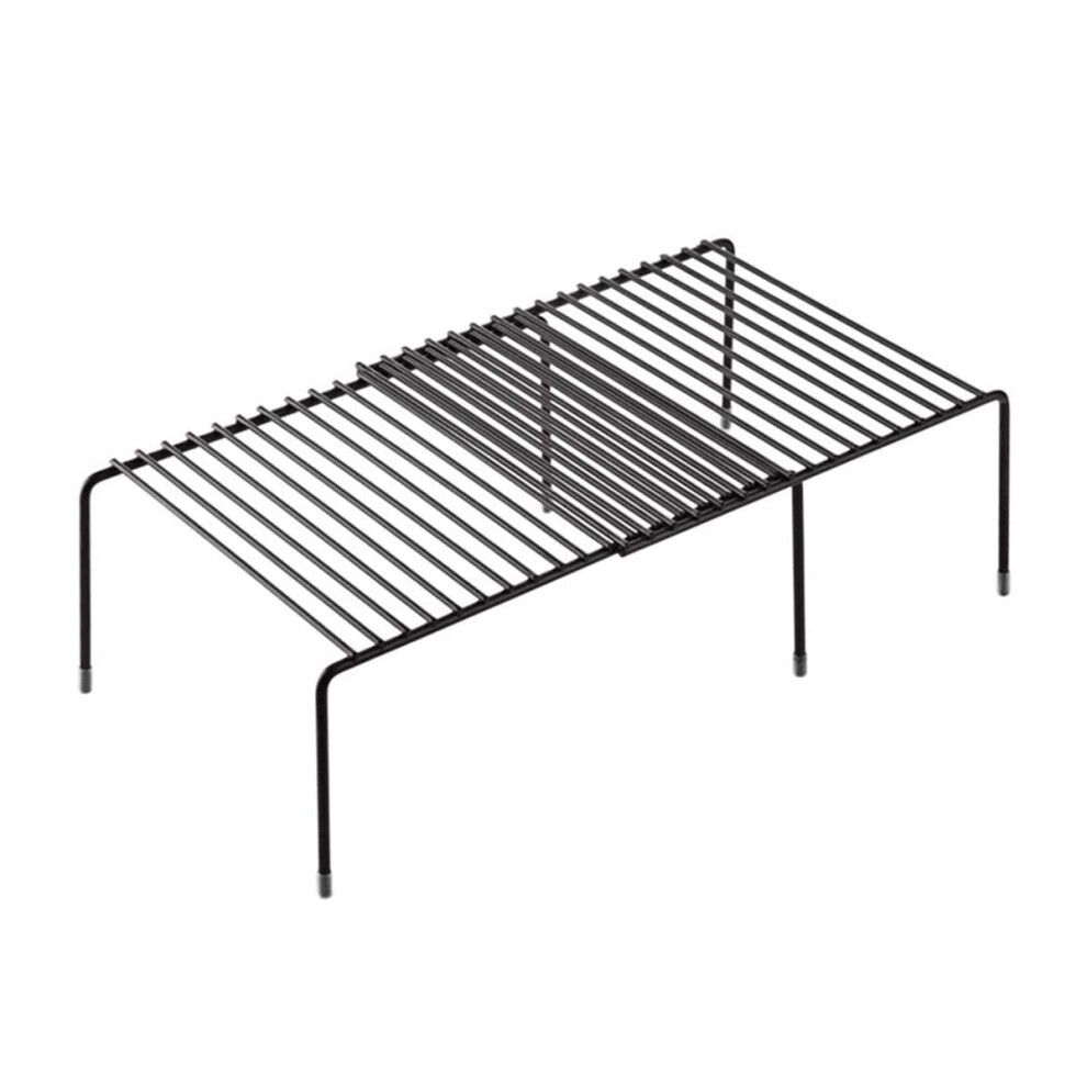 (Black Standard) Extendable Storage Rack Multi-Functional Home Kitchen Bathroom Organizer Holder Stretchable Microwave Oven Rack Dish Storage Shelf