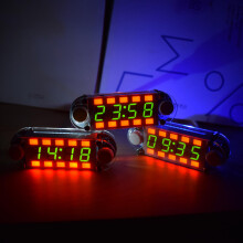 (White) Multi-color Digital Tube Multifunctional DIY Clock Kit with Different Backlight