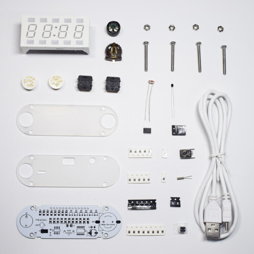 (White) Multi-color Digital Tube Multifunctional DIY Clock Kit with Different Backlight 2