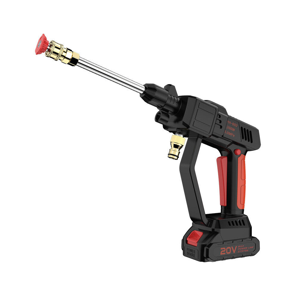 (EU Plug, Two Batteries) 20V Cordless Li-ion Battery Car Washer High Pressure Portable Eletric Sprayer Handheld Watering Washing Cleaning Tool