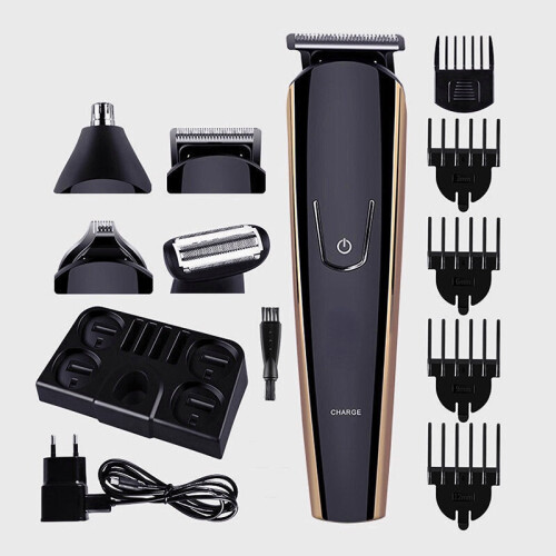 Multi-Function USB Rechargeable Hair Trimmer - Nose Hair & Beard Clipper with Replaceable Head 1