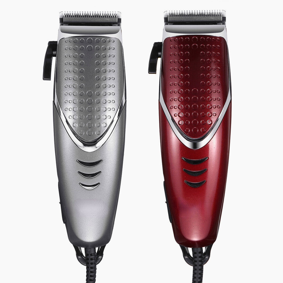 (Red) Professional Men Electric Hair Clipper Trimmer Haircut Machine Barber Tools