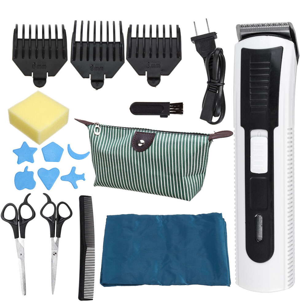 Greenzech Black (Black) 13Pcs Cordless Men Electric Hair Clipper Trimmer Cutting Machine Beard Barber