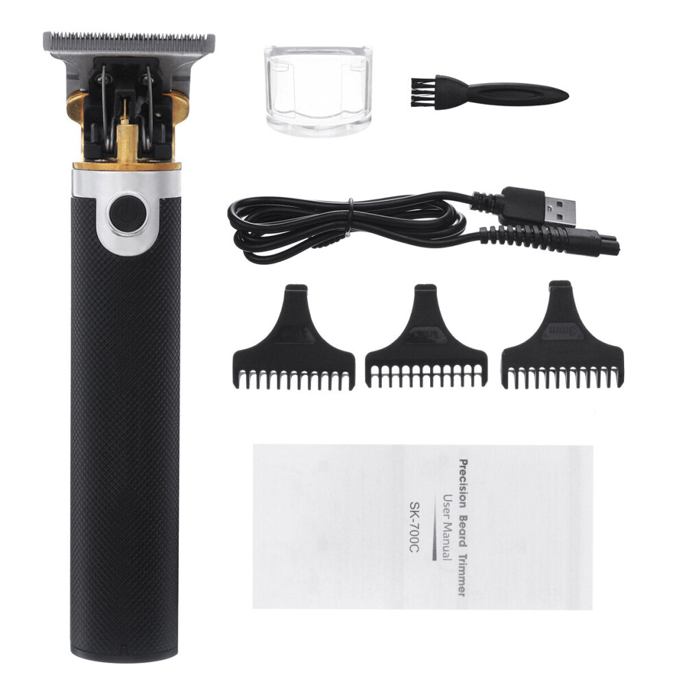 Greenzech Black 5V 10W Electric Hair Clipper Usb Rechargeable Hair Trimmer Cutter W/ 3 Limit Combs