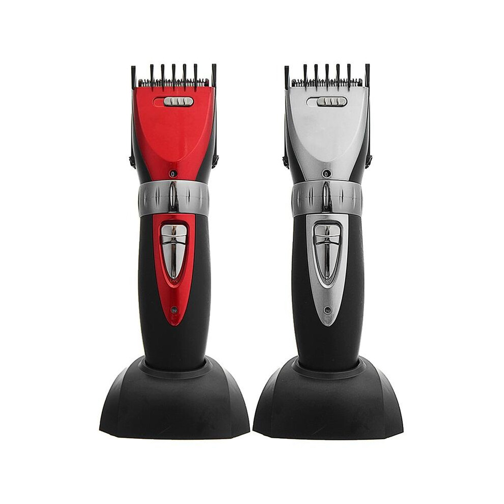 (Red) Electric Hair Clipper Rechargeable Cordless Trimmer Men Barber Home Use Grooming Kit