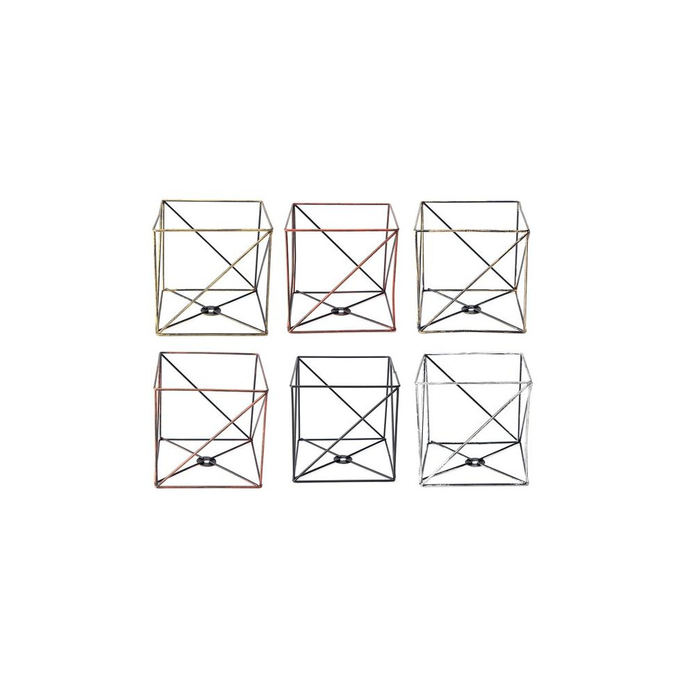 (F) Iron Vintage Ceiling Light Fitting Lamp Bulb Square Cage Bar Cafe Lampshade