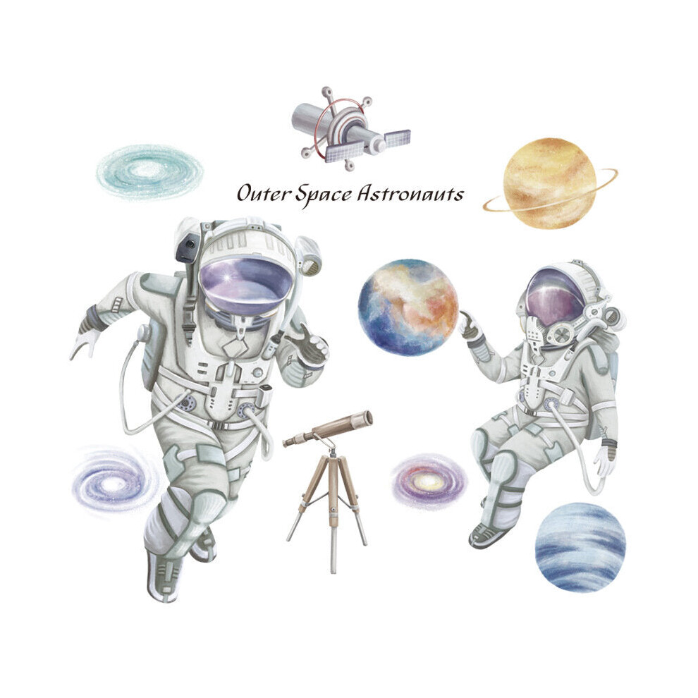 Space Theme Astronaut Wall Sticker Dormitory Living Room Wall Decor Self-Adhesive Bedroom 3D Kids Room Decoration