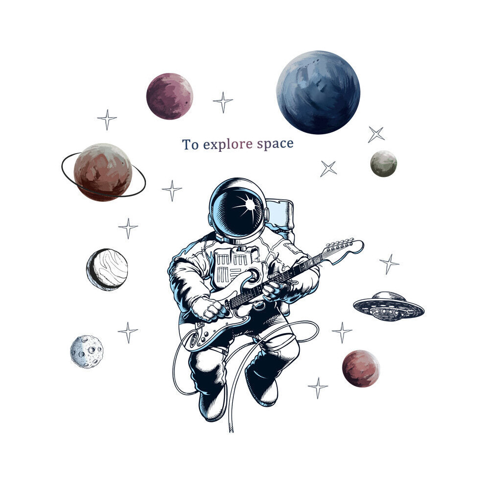 Space Theme Astronaut Wall Sticker Dormitory Living Room Wall Decor Self-Adhesive Bedroom 3d Kids Room Decoration Home Decor