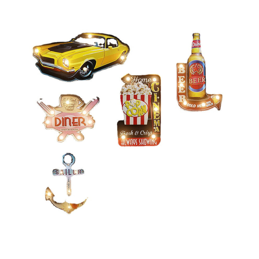 (1) Vintage Retro LED Metal Tin Sign Poster Plaque Bar Pub Club Wall Home Decor LED Sheet Metal Sign Christmas Decorations