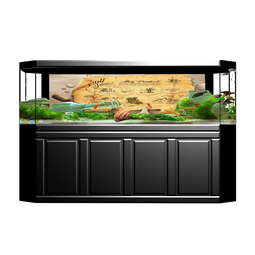 (L) Waterproof Ocean Natural Landscape Fish Bowl Aquarium Decor Sticker Glass Decorations