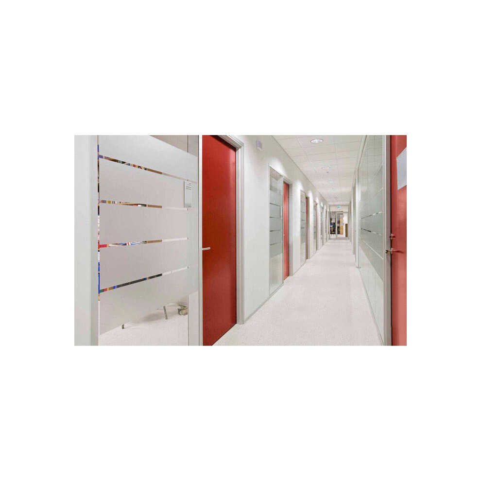 (1) 45cmX200cm Modern Stripe Pattern Glass Stickers Bathroom Balcony Sliding Door Frosted Gla
