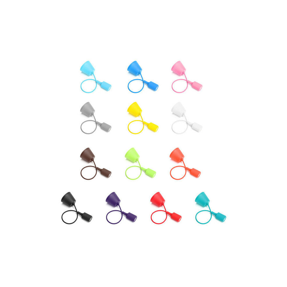 (Green) Colorful E27/E26 Silicone Ceiling Lamp Holder Light Socket Customize Rope Cord-image-OPC-PGMGCGX-NEW