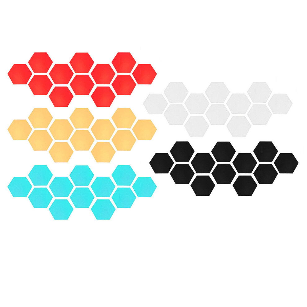 (Black) 12Pcs 3D Wall Stickers DIY Mirror Hexagon Vinyl Removable Decal for Home Living Room Art Decoration