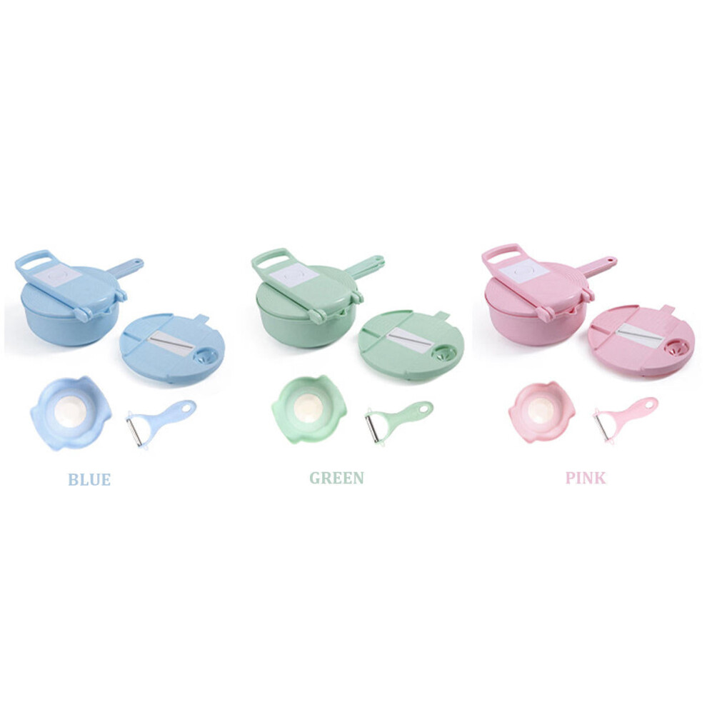 (Pink) 9 IN 1 Multifunctional Easy Food Chopper Cutter Vegetable Cutter Blender Chopper Slicer