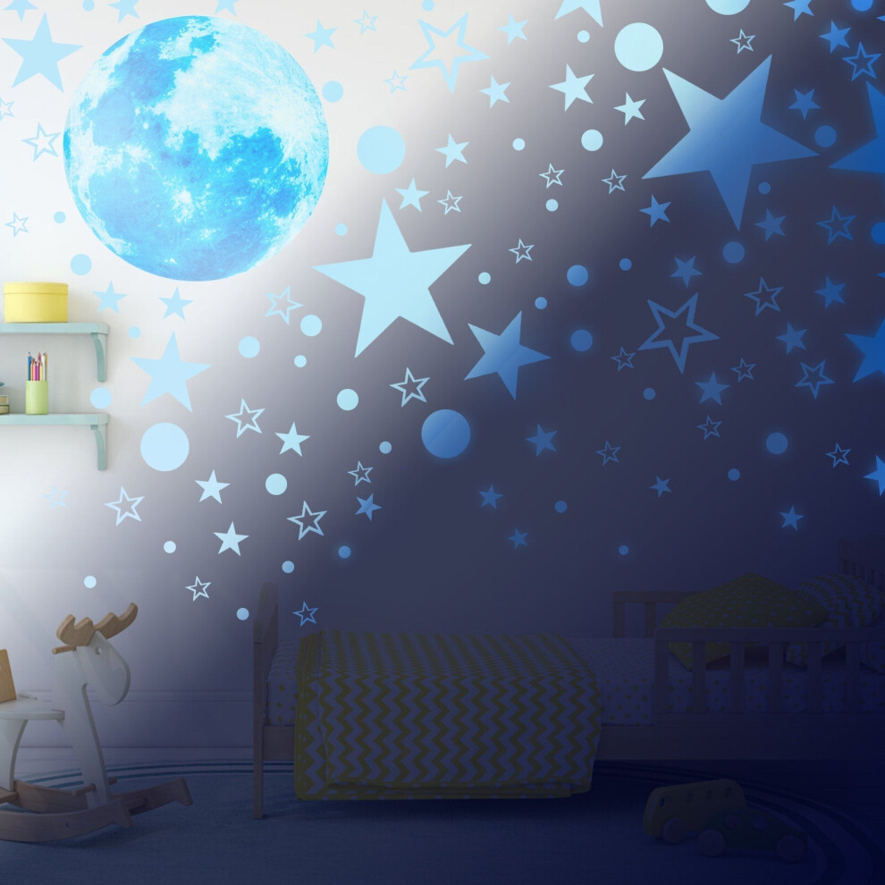 (Green) Glowing Stars Dark Luminous Sky Tape Fluorescent Plastic Wall Sticker Wall Decal Decorations