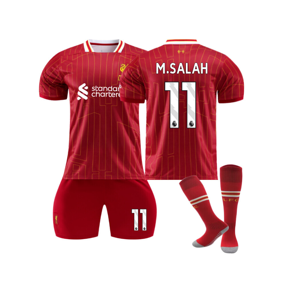 (26(140-150CM)) 2425 Liverpool Home M.SALAH #11 Training Suit With Socks