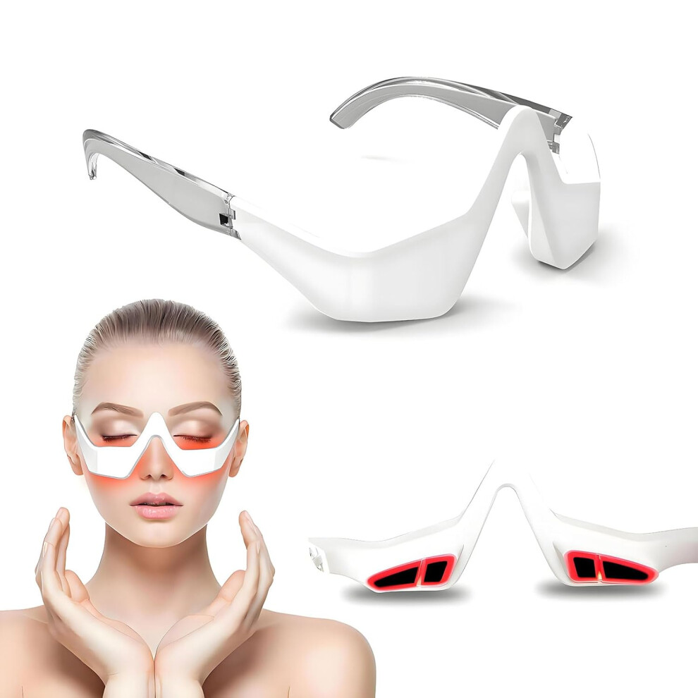 Chronus Red Light Therapy Glasses-Eye Massager for Puffiness &Wrinkles,fade dark circles, eye beauty device