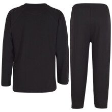 (9-10 Years, Black) Girls Boys Raglan Sleeves Plain Pyjamas Set