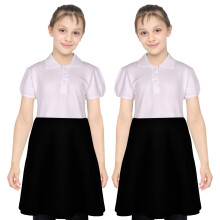 (9-10 Years, Black) Girls School Uniform 2 Pack Summer Skater Skirts