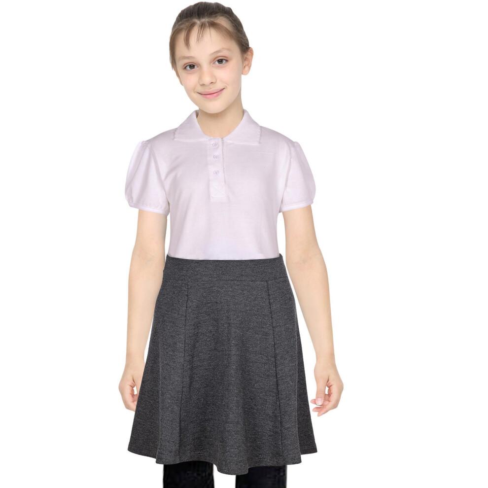A2zkids (13-14 Years, ) Girls Plain School Uniform Summer Skater Skirts Grey
