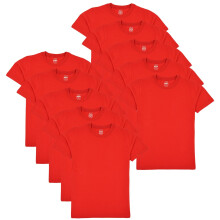 (3-4 Years, Red) Girl Boys 10 Pack PE School T Shirt Soft Feel Top