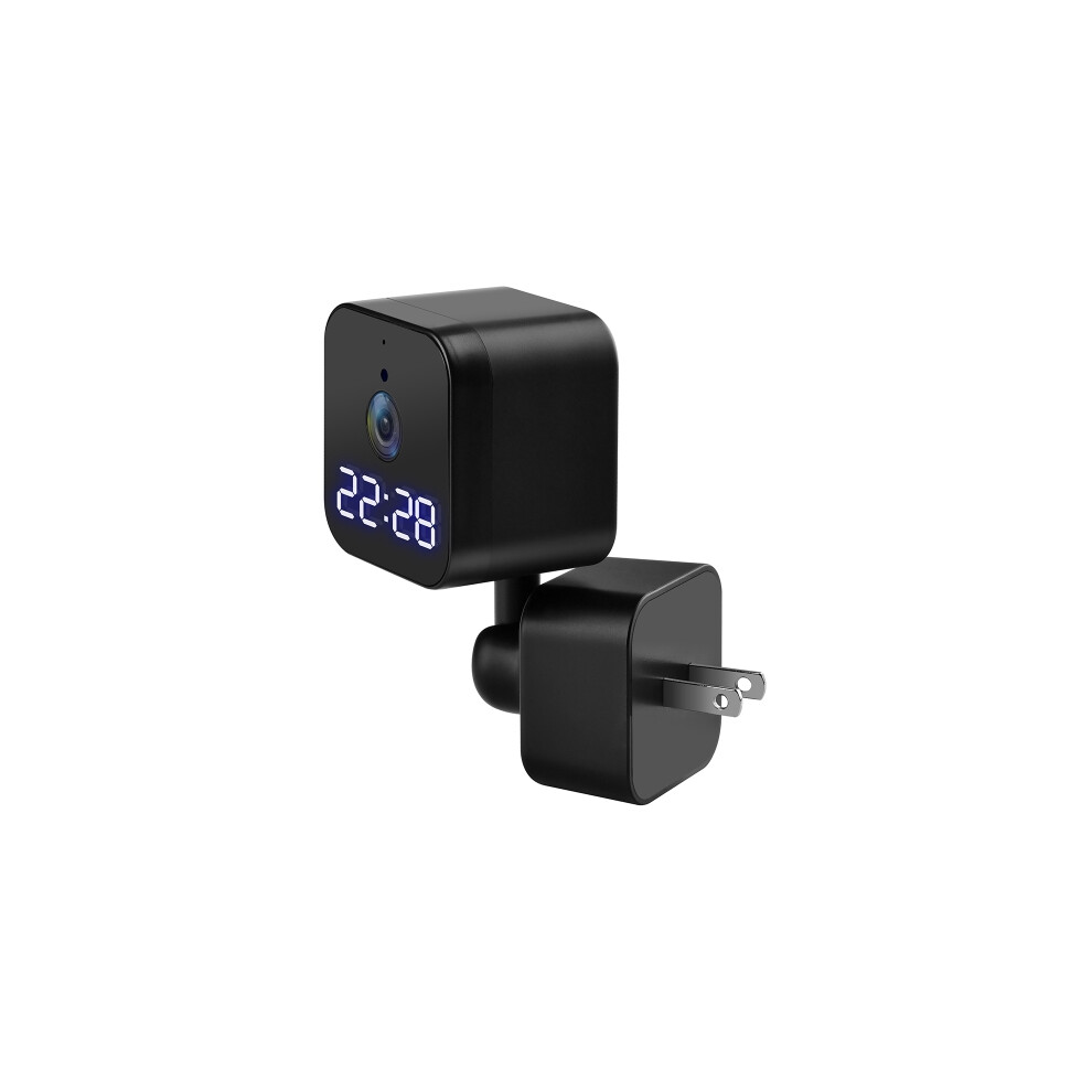 DP27 1080P clock plug card WiFi camera, support two-way voice intercom & mobile monitoring, specification: US standard (black)