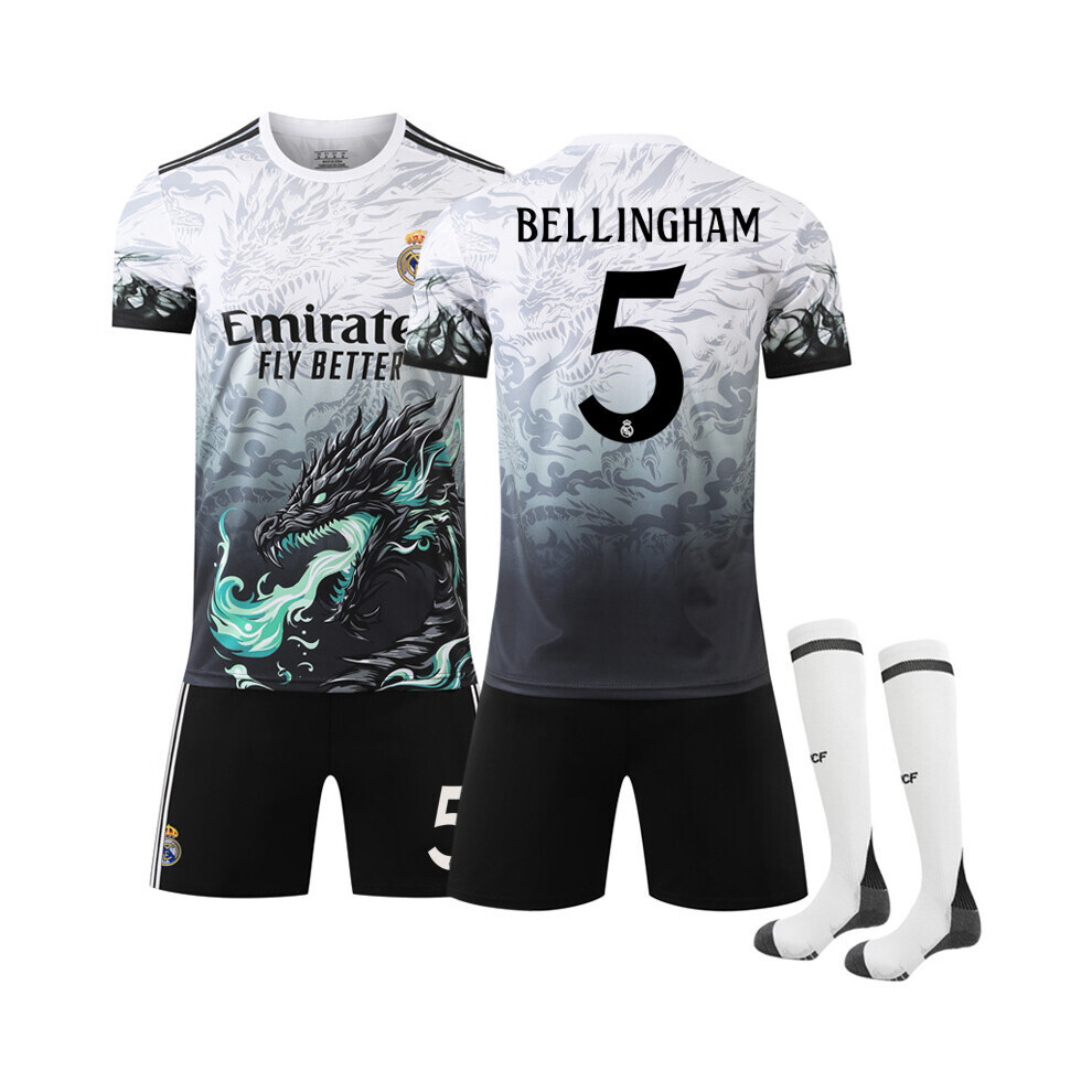 (M) 24/25 Real Madrid #5 Bellingham Special edition White Jersey Football Kits with Socks