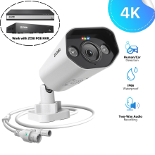 ZOSI Add-on 8MP POE Camera Outdoor Person Vehicle Detection 2Way Audio