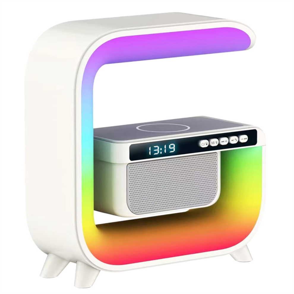 Bluetooth Speaker Alarm Clock Monitor 15W Wireless Charging Desktop Colorful Ambient Light 4851005195187