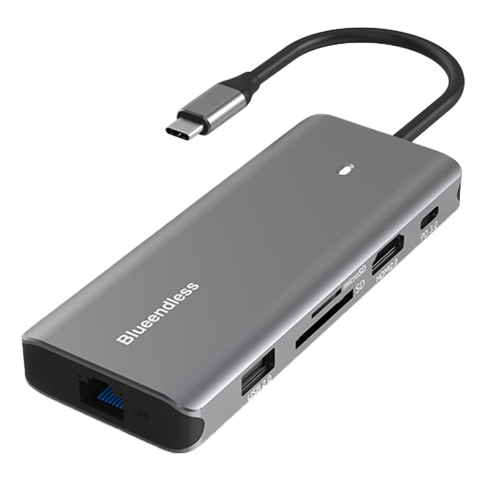 Aluminum Usb C To 10 In 1 Hub 4K 60Hz Type-C Hdtv 100W With Pd For Pro Accessories Ssd Case 4851005106640