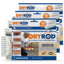 Dryrod Damp Proofing Rods 10 Pack x 3 - BBA-Approved Rising Damp Wall Treatment, Stronger than DPC injection creams