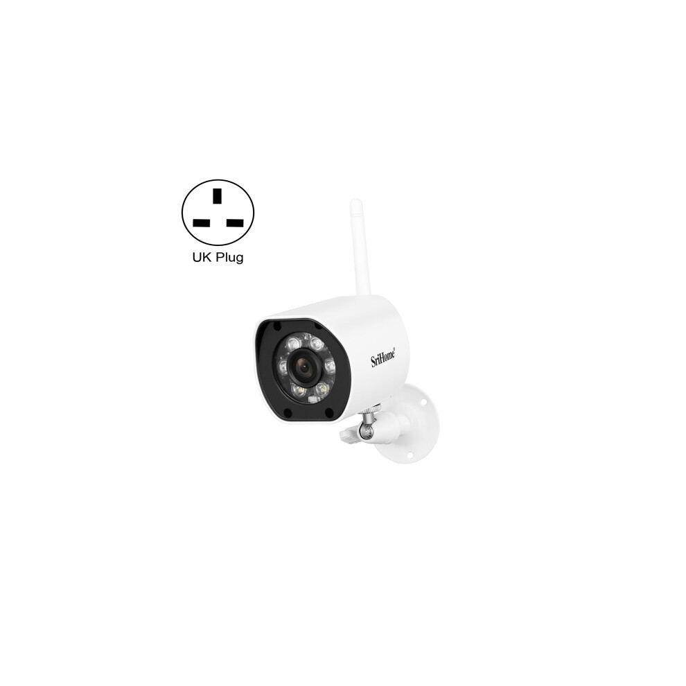 SriHome SH034 5.0MP Mini Dual 2.4/5G WiFi Outdoor IP66 Waterproof Video Surveillance Color Night Vision Security CCTV Camera, Plug Specification: UK